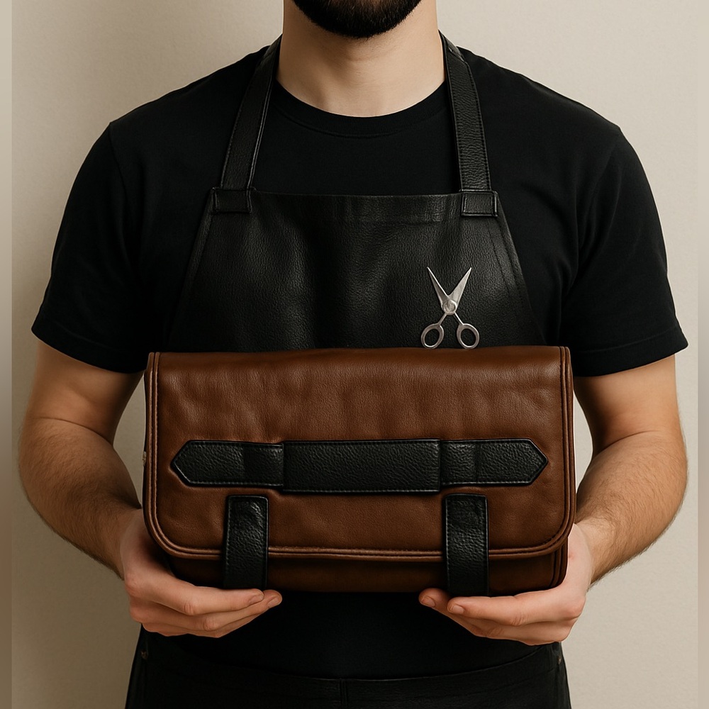 Brown and Black Toiletry Bag